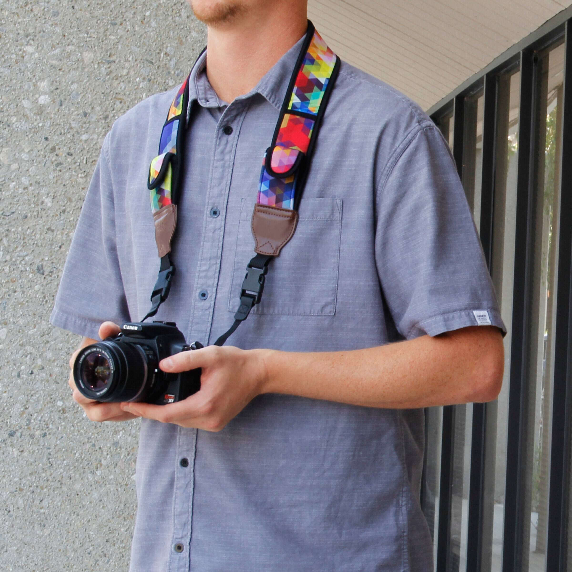 Alt View 5. USA Gear - Adjustable Camera Strap w/ Cushioned Neoprene & Storage Pockets.