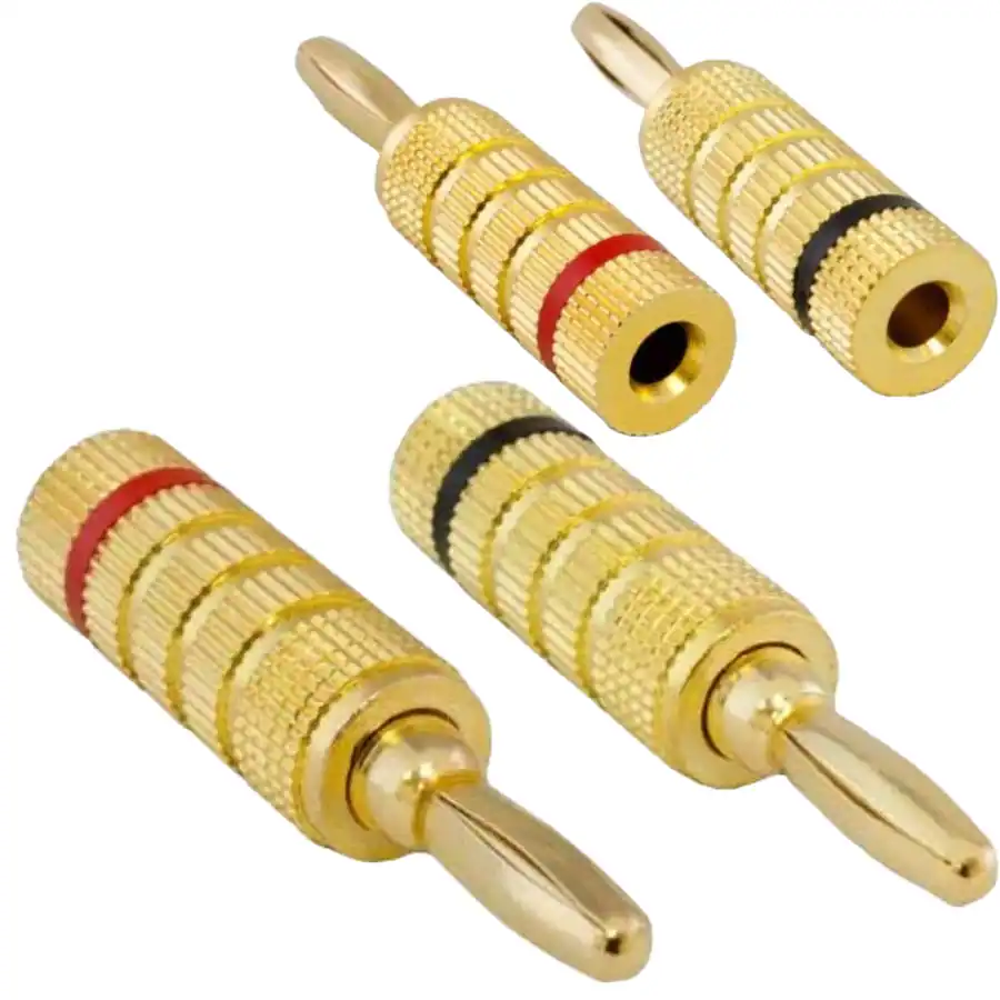Wire Color Code Pu Sanoxy 1 Pair of Speaker Banana Plugs – Gold Plated, Closed Screw Type ...