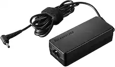 Front. Lenovo - 65W Round Tip AC Adapter - Black.