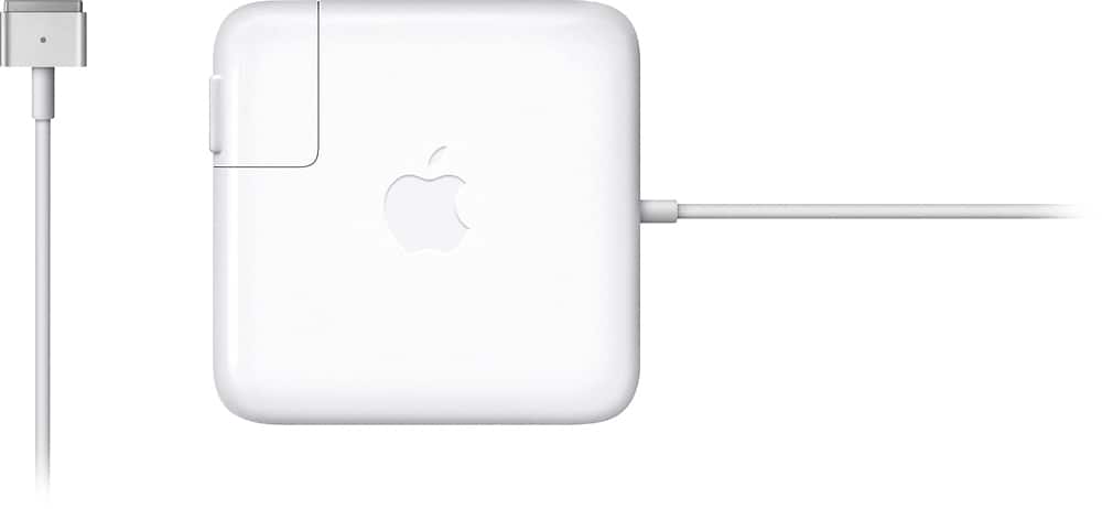 Front. Apple - 60W MagSafe 2 Power Adapter (MacBook Pro with 13-inch Retina Display) - White.