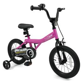 Costway - Kids Bike, 14 Inch Bicycle for Children with Removable Training Wheels, Dual Brakes - Pink