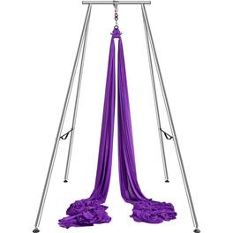 VEVOR - Aerial Yoga Frame & Yoga Hammock, 9.67 ft Height Professional Yoga Swing Stand Comes with 13.1 Yards Aerial Hammock - Purple