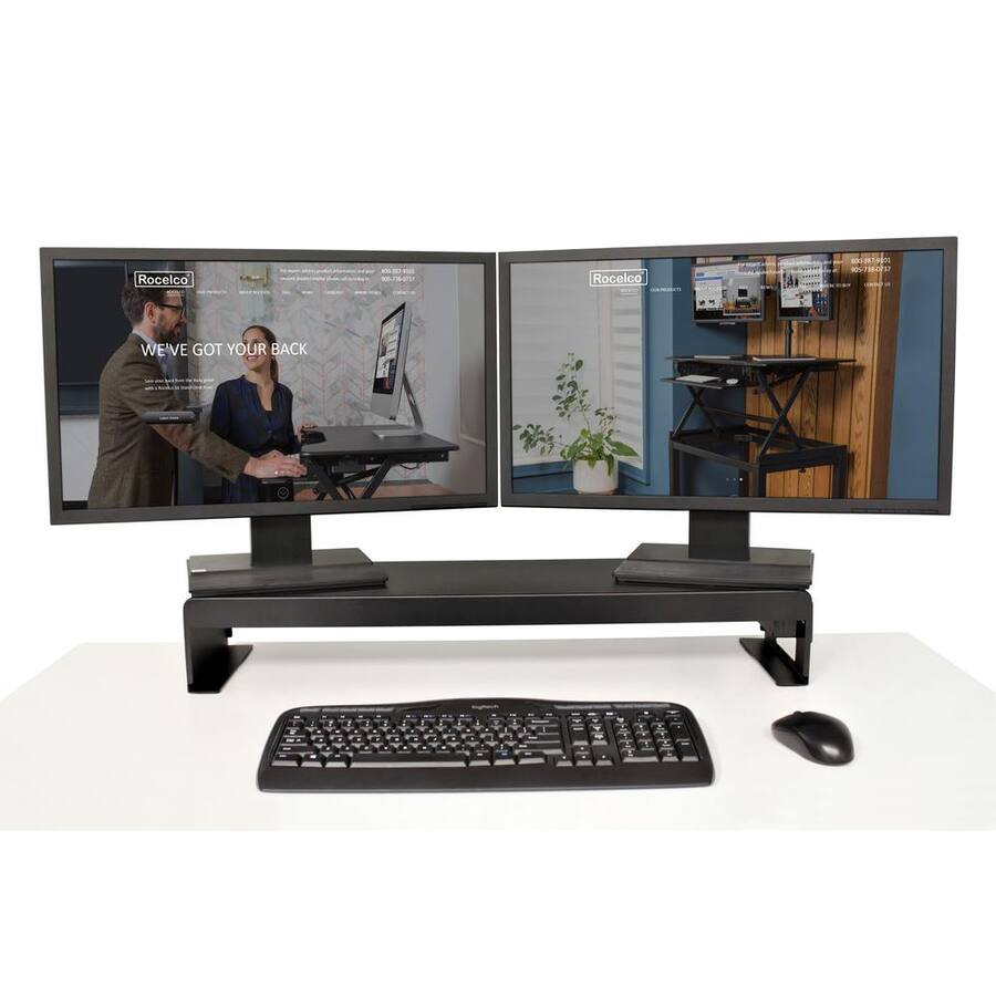 Rocelco Rdm2 Rocelco Premium Dual Monitor Stand, Metal Laptop TV PC Riser Shelf with ...