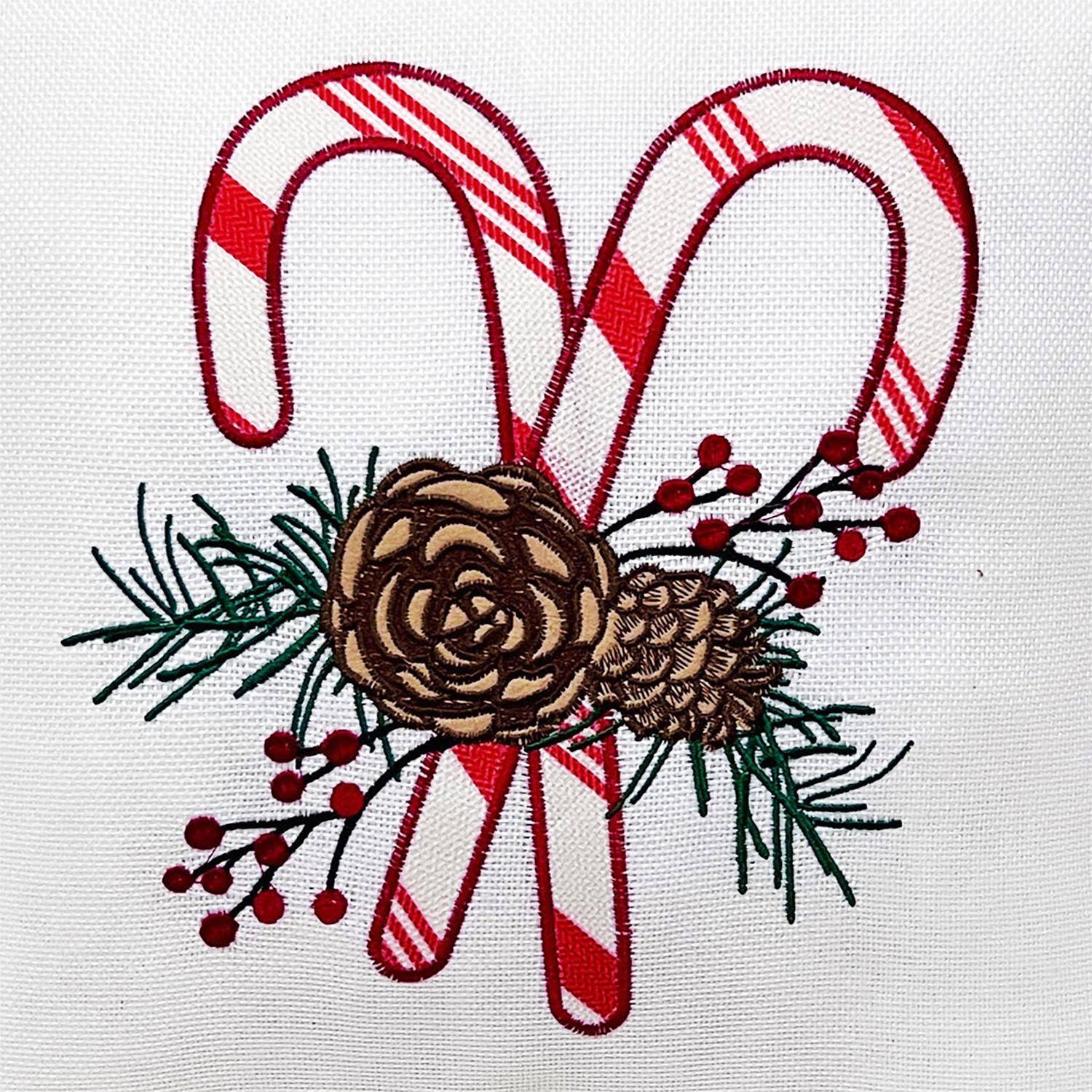 Angle. Celebrations - Celebrations Home White Candy Cane Pillow 16 in. (Case of 4) - Multicolored.