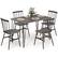 Front. Gymax - Gymax 5PCS Dining Table Set for 4 Rectangular Kitchen Table & 4 Chairs w/ Metal Frame Grey Oak - Grey Oak.