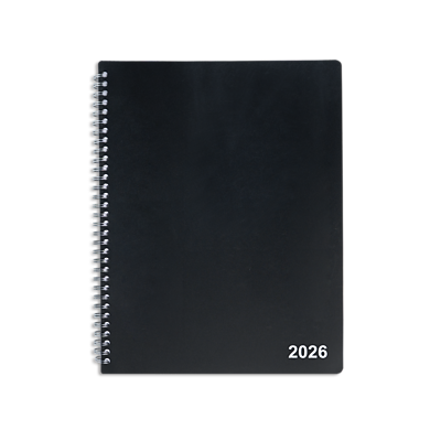 Front. Staples - 2026 Staples 8" x 11" Weekly & Monthly Appointment Book, Black - Black.
