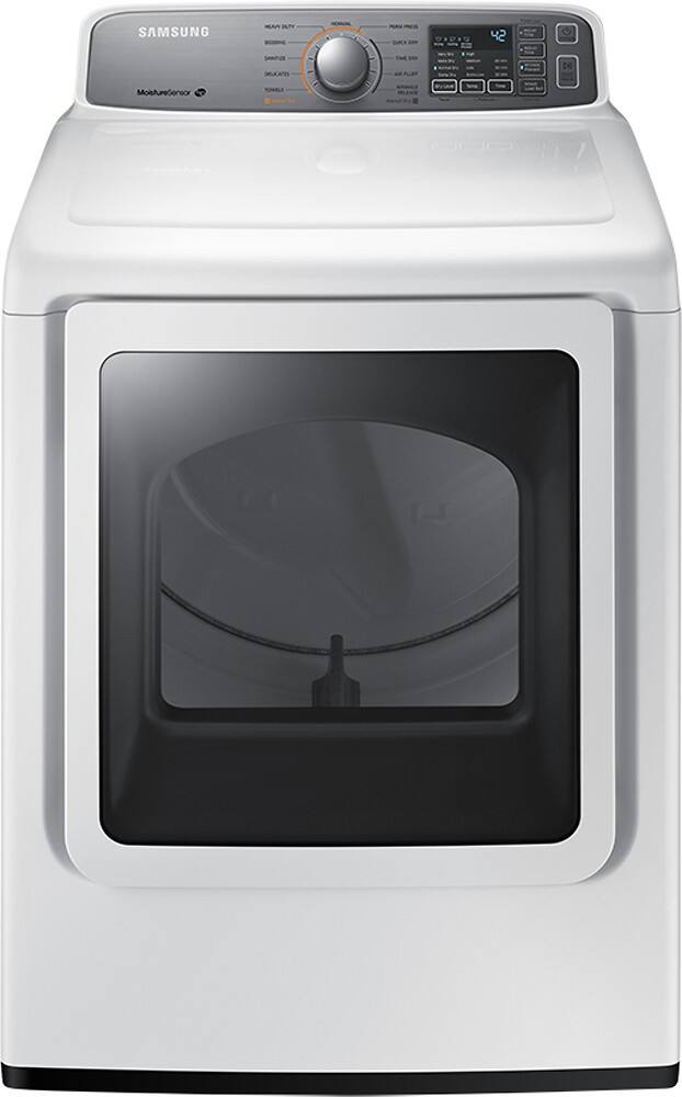 Front. Samsung - 7.4 Cu. Ft. 11-Cycle Gas Dryer - White.