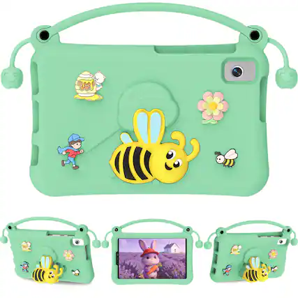 Front. Dteck - for Samsung Galaxy Tab A9 2023 & Tab A11 2025 (X133/X135) 8.7" Kids EVA Tablet Case,Shockproof Kickstand Cover + Handle - Lightcyan.