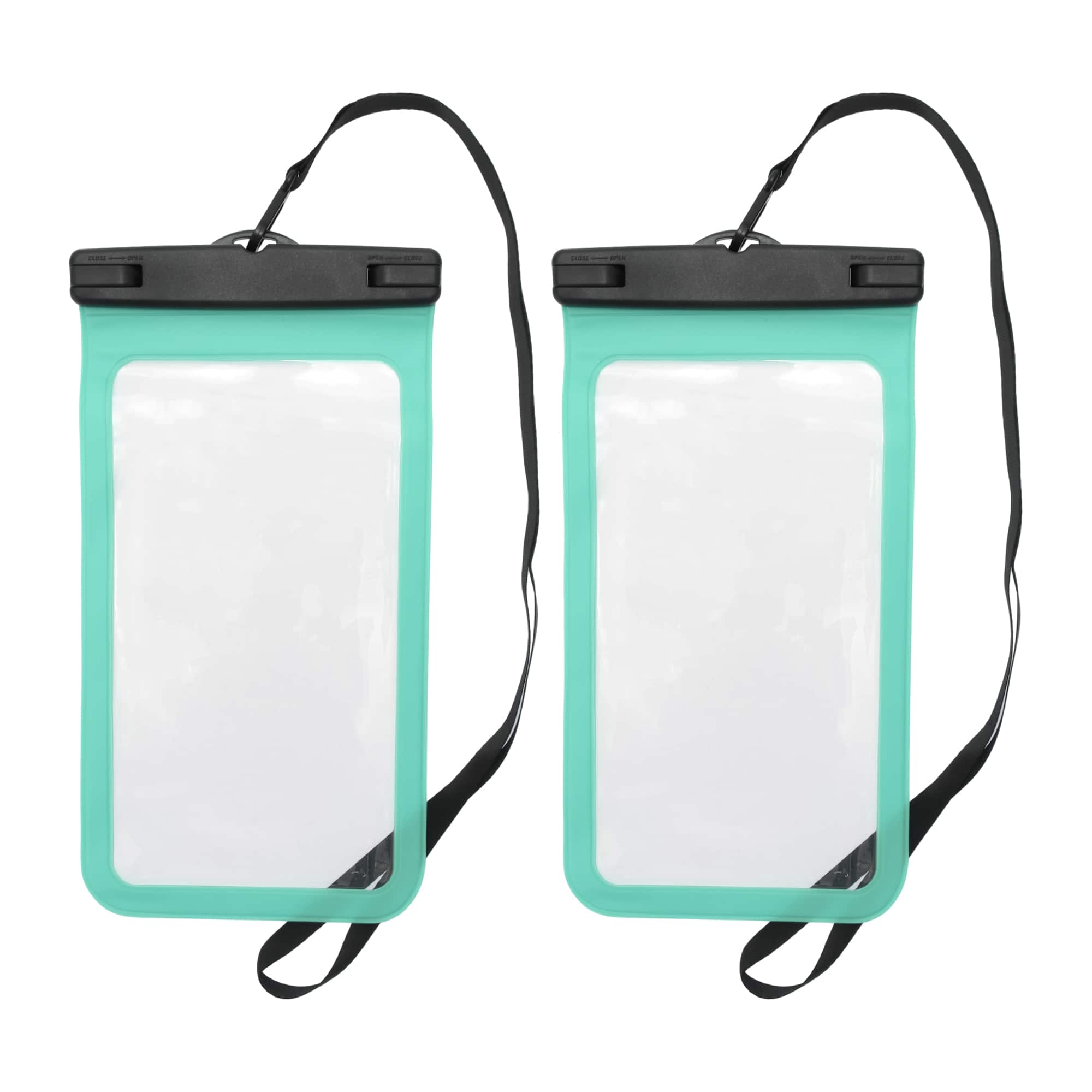 Unique Bargains - 2pcs Mobile Waterproof Bag Universal Waterproof Case Compatible for Phone 5.51"x10.43" - Green