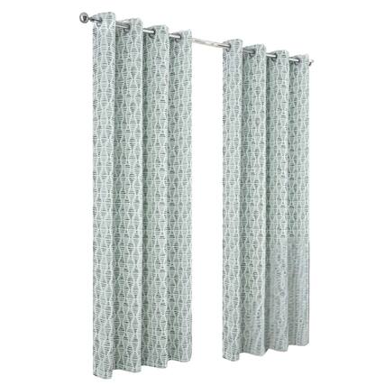 Front. RT Designers Collection - RT Designer Collection Justice Printed Blackout Luxurious Decorative Grommet Curtain Panel 54" x 95" Sage - Sage.