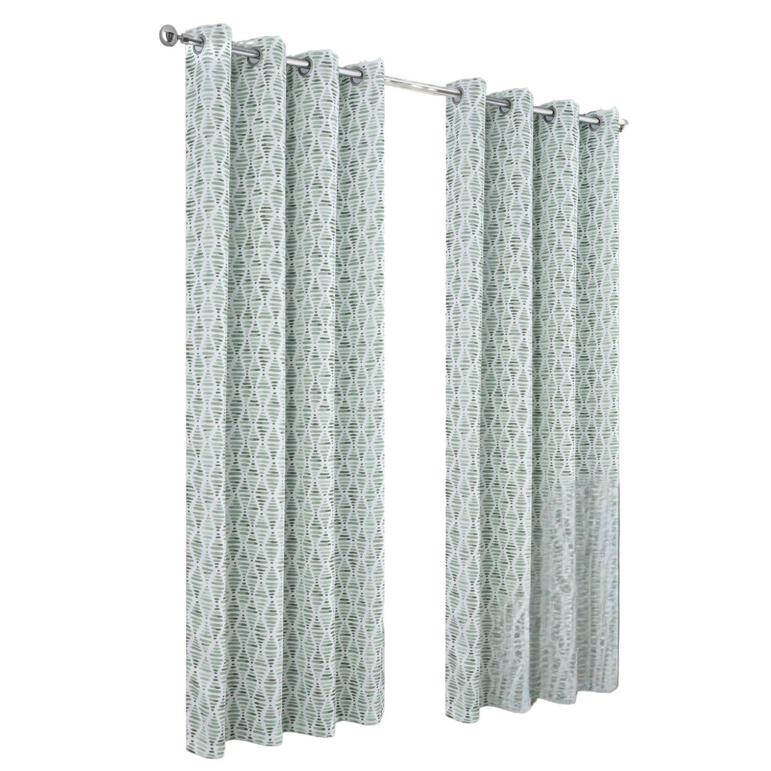 Front. RT Designers Collection - RT Designer Collection Justice Printed Blackout Luxurious Decorative Grommet Curtain Panel 54" x 95" Sage - Sage.