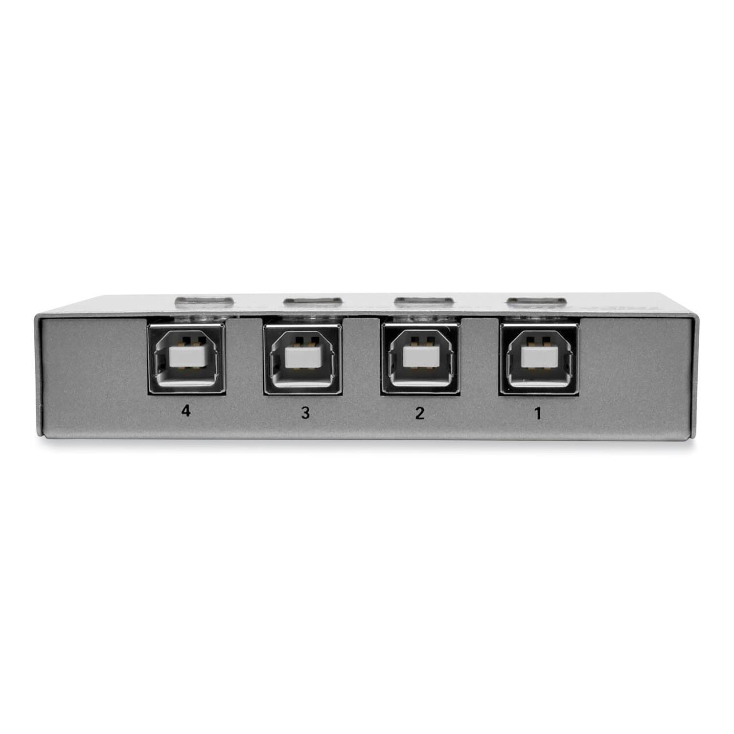 Alt View 2. Tripp Lite - Tripp Lite U215-004-R 4 Ports USB 2.0 Printer/Peripheral Sharing Switch - Silver.