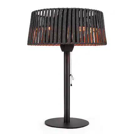 Front. ZACHVO - Electric Heater Lamp, Efficient & Long-Lasting Patio Warmer, Black - Black.