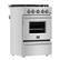 Angle. Forno Appliances - 24 in. Wide 4 burner Breno 2.3 Cu. Ft. Freestanding Gas Convection Range with Storage Drawer - Silver.