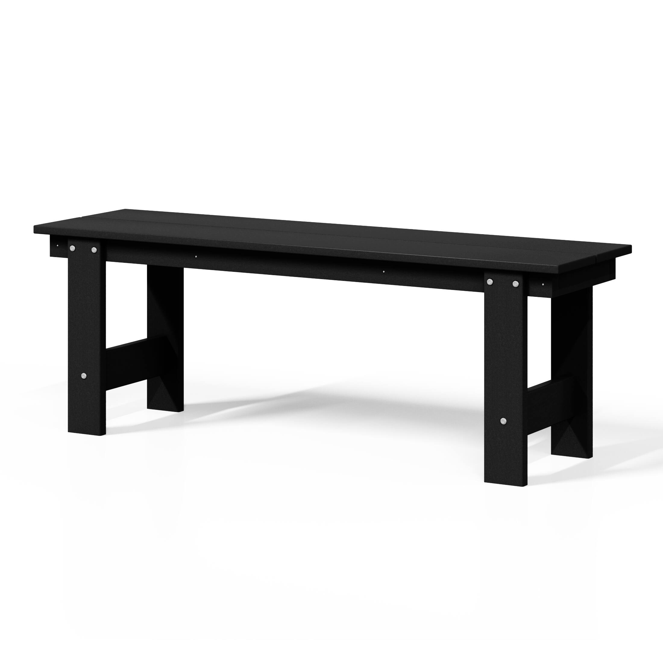 Back. WestinTrends - WestinTrends Ashore Outdoor HDPE 48" Modern Backless Patio Bench - Black.