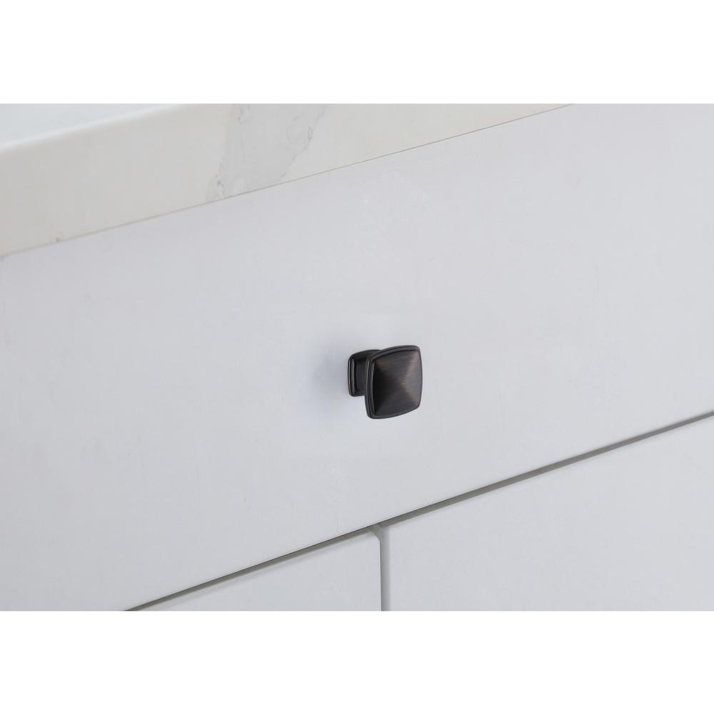 Alt View 1. Elegant Decor - Marcel 1.2" Oil-rubbed Bronze Square Knob Multipack (Set of 10) - Oil-Rubbed Bronze.