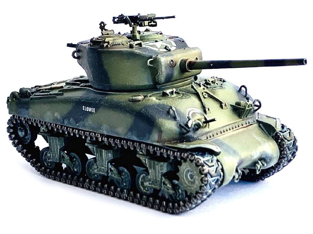 Left. Dragon Models - United States M4A1(76)W VVSS Sherman Tank 2nd Armored Division France (1944) NEO Dragon Armor Series  1/72 Plastic Model - Multi.