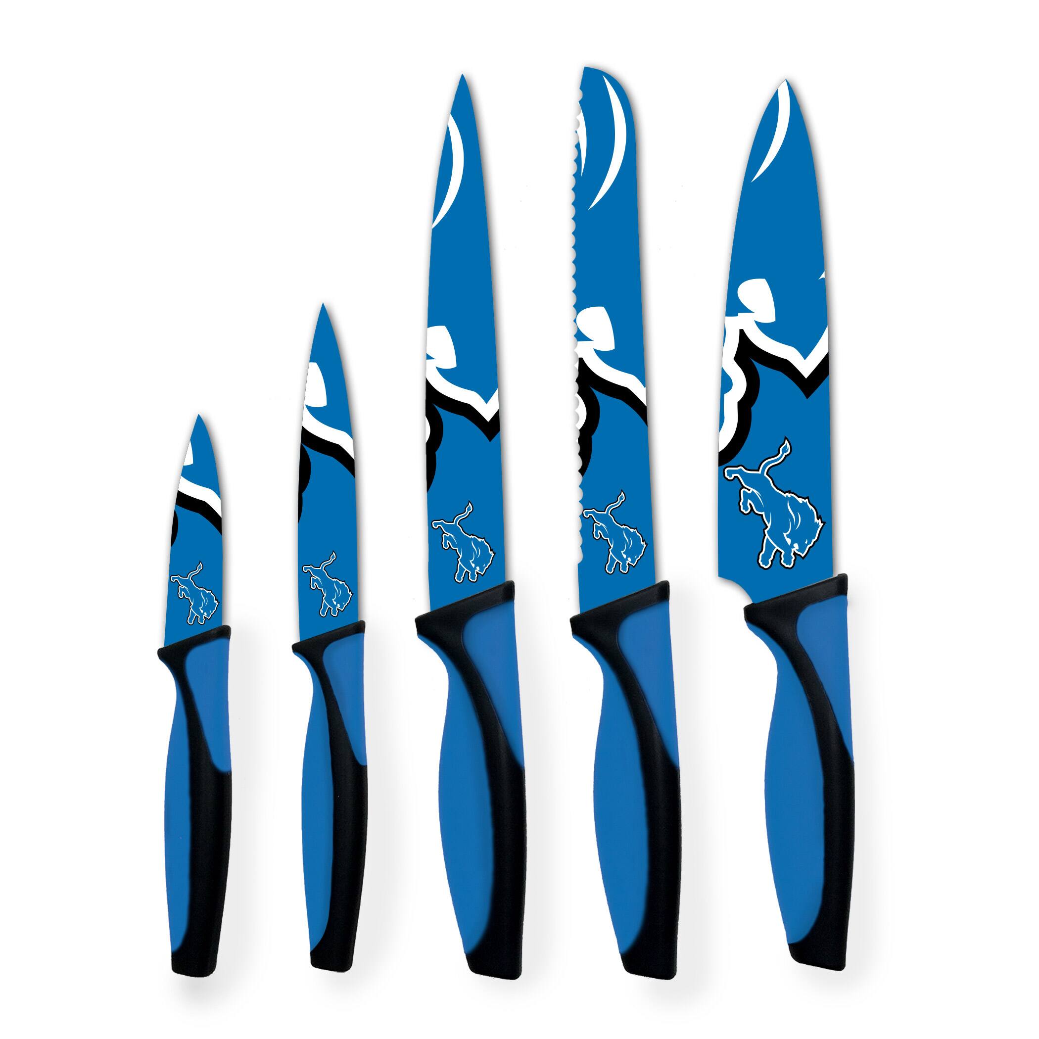 Alt View 1. Woodrow - Detroit Lions 5-Piece Stainless Steel Cutlery Knife Set - Multicolor.