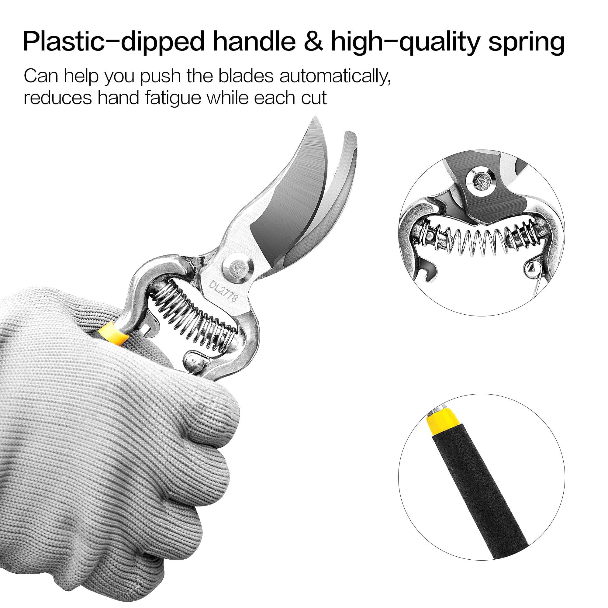 Plastic-dipped handle & high-quality spring  
Can help you push the blades automatically, reduces hand fatigue while each cut  
DL2778