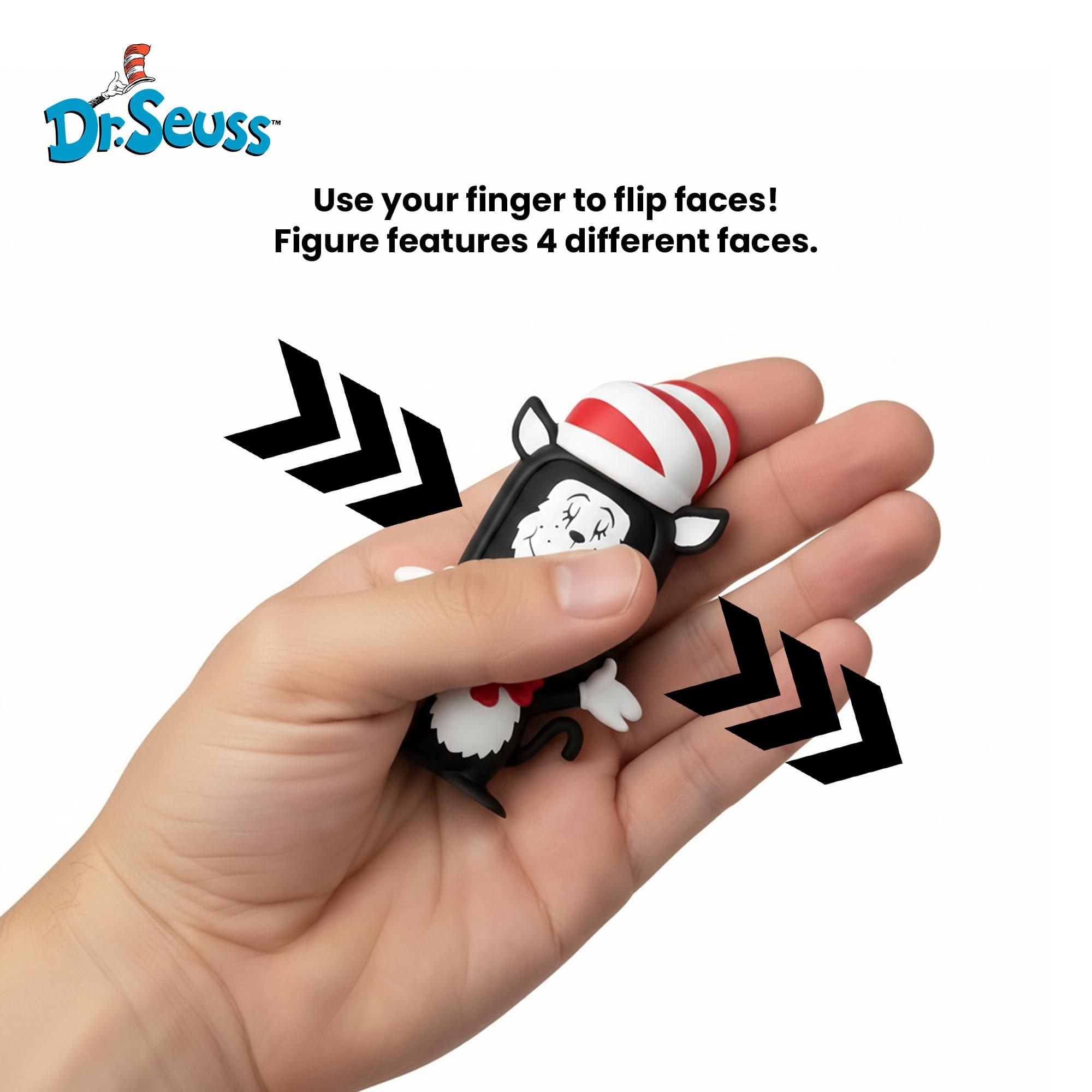 Dr. Seuss  
Use your finger to flip faces!  
Figure features 4 different faces.