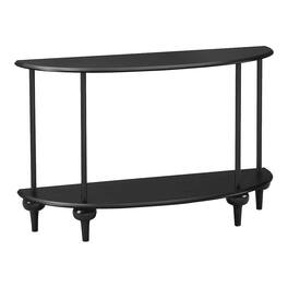 Furniture of America - Soela Half Moon Composite Console Table with Shelf - Black