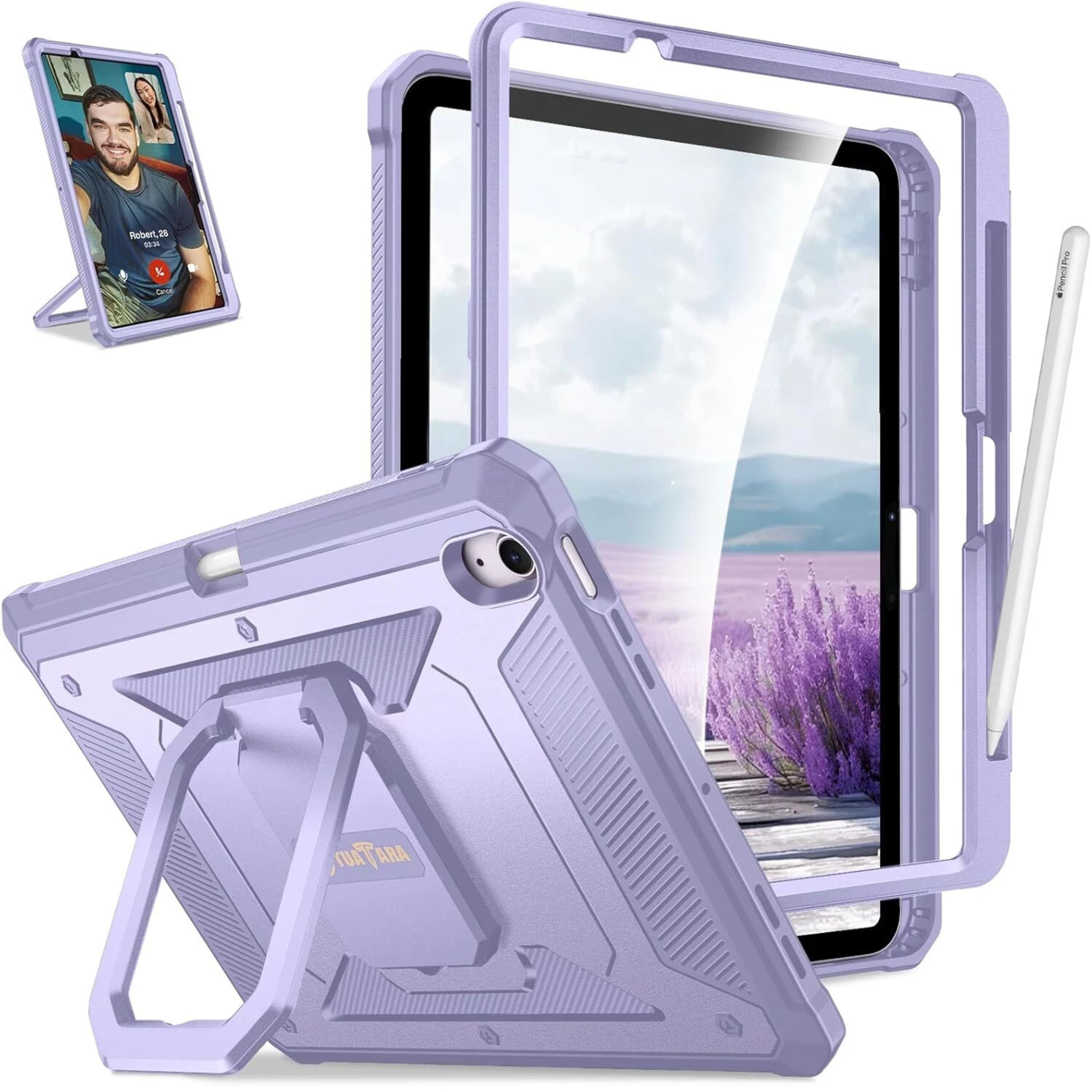 Kitcheniva - Rugged Rotating Stand Case For iPad Air 11 Inch M3 2025 And M2 2024 With Grip - Lilac Purple price history on PriceWatchPro