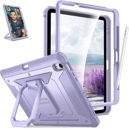 Kitcheniva - Rugged Rotating Stand Case For iPad Air 11 Inch M3 2025 And M2 2024 With Grip - Lilac Purple