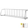 VEVOR - 111\" Length Floor Bike Rack, 9 Holders All-Steel Grid Bike Rack, Single-Side Storage Stand - Silver