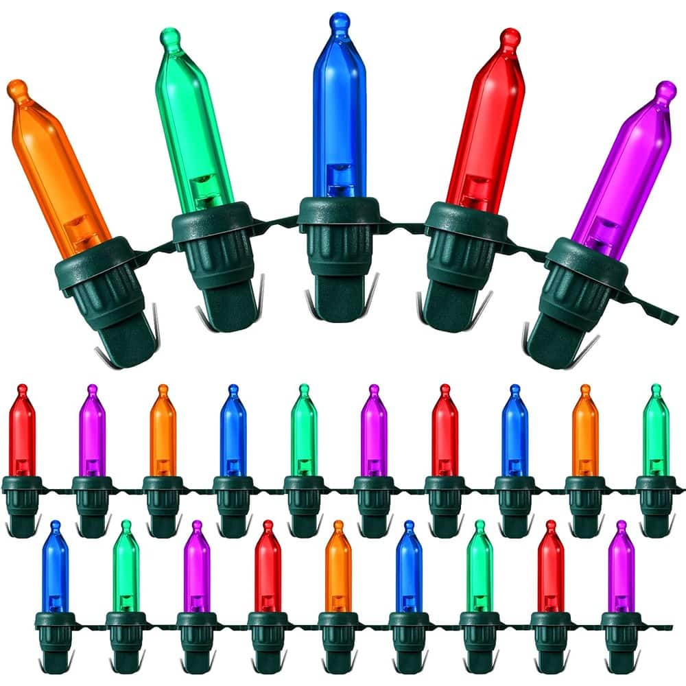 MOSZAR LLC - Mini LED Christmas Light Bulbs, 120-Pack, Multicolor, Wide Angle
