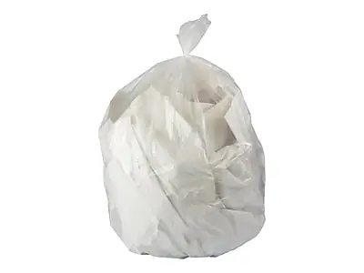 Front. Heritage Bag - AccuFit 55 Gallon Industrial Trash Bag, 40" x 53", Low Density, 0.9 Mil, 50 Bags/Box - Clear.