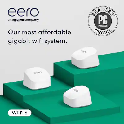 eero 6+ Dual band Mesh Wi Fi 6 System (3 pack) White R010311 - Best Buy eero 6+ Dual band Mesh Wi Fi 6 System (3 pack) White R010311 - Best Buy