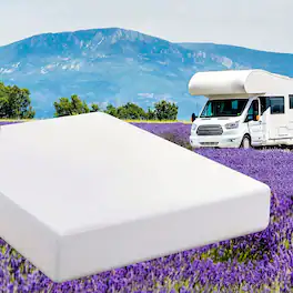 Vipbear - 10 Inch Short Queen RV Mattress,Gel Green Tea Memory Foam Mattress for RVs,Campers & Trailers - White