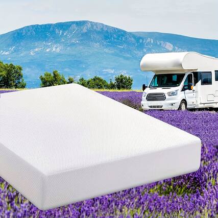 Front. Vipbear - 10 Inch Short King RV Mattress,Gel Green Tea Memory Foam Mattress for RVs,Campers & Trailers - white.