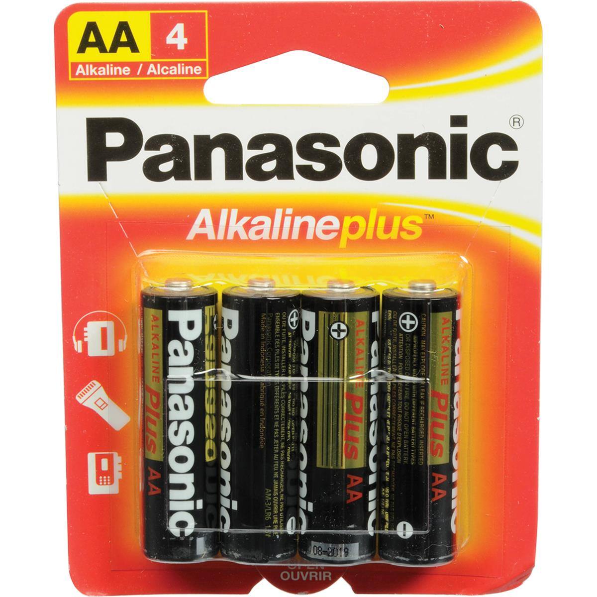 AA 4 Alkaline / Alcaline / R Panasonic TM Alkalineplus + EAIN Made Panasr 3J8M3843 OU DE FUI + U 3 FuI  + O OR DES ATTENTION IAV ALKALINE Indonetia 4J04 21.34  PN1  TIA FOPN .O ALKALI B INSTAL POL DISPOSED E  ALKALINE  DEStIS abriqu I NFRL IFAN Danasonic S IFFERENTSET CORREC Dabacopi | RISQUE TOUT 8 4 RECHARGED Plus Panasonic Indonsie JTER PAS a g I -re Lu Plus uAep BAT sMa INCERTED Plus E PAS  NOIO TERY PeS FFU S I AA JAMAIS AA : AA AM-3/LR6 OUVRIR PRS i Bn = 08-2019 OUVRIR