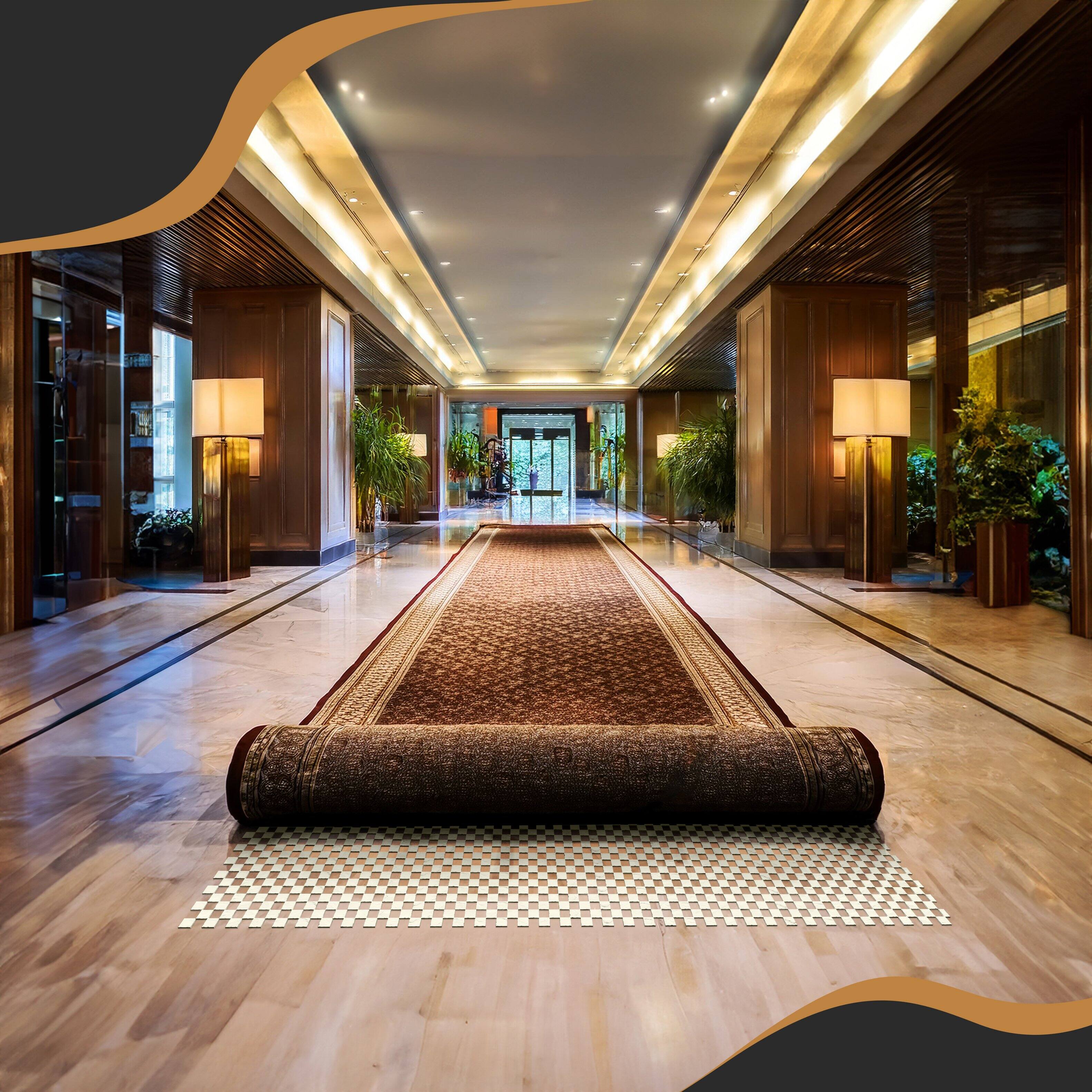 Alt View 5. Nevlers - 3 ft x 60 ft White Non-Slip Rug Pad Roll for Hard Surface Flooring - White.