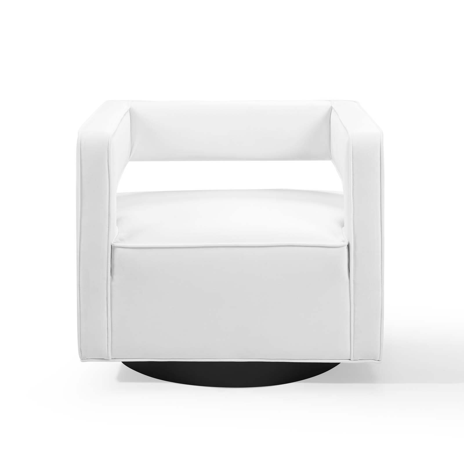 Alt View 4. Modway - Booth Performance Velvet Performance Velvet Swivel Armchair by Modway - White.