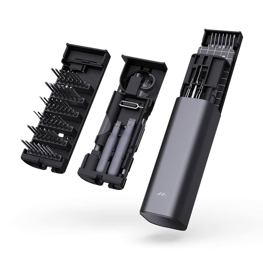 Topteng - 60-Piece Precision Screwdriver Set with S2 Steel Bits - 42 Magnetic Tips, Spring-Loaded Case, for Electronics Repair​