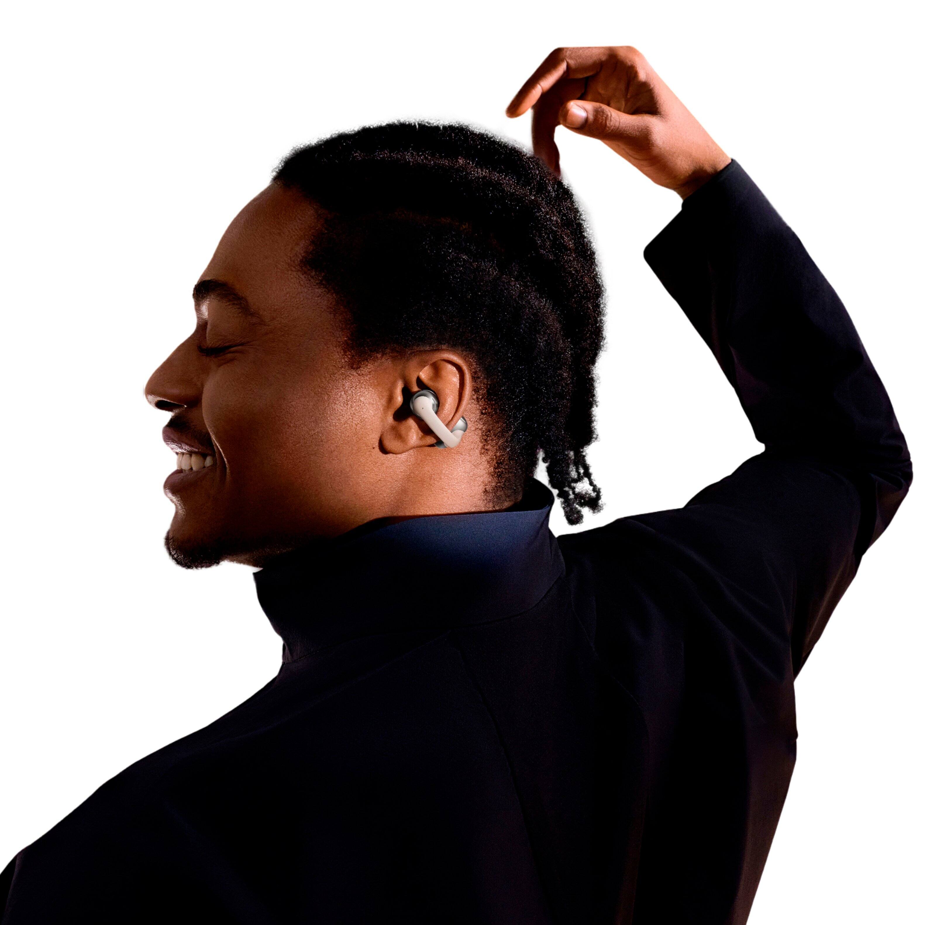 Alt View 3. Shokz - OpenDots ONE Open-Ear Clip-On True Wireless Bluetooth Earbuds - Grey.