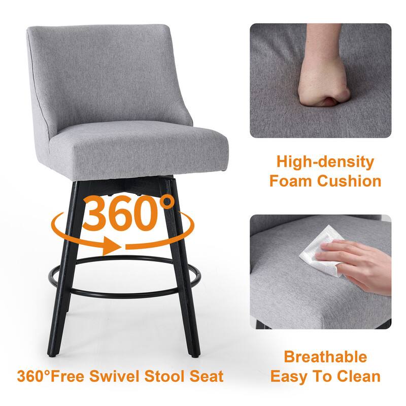 360° High-density Foam Cushion  
360° Free Swivel Stool Seat  
Breathable  
Easy To Clean