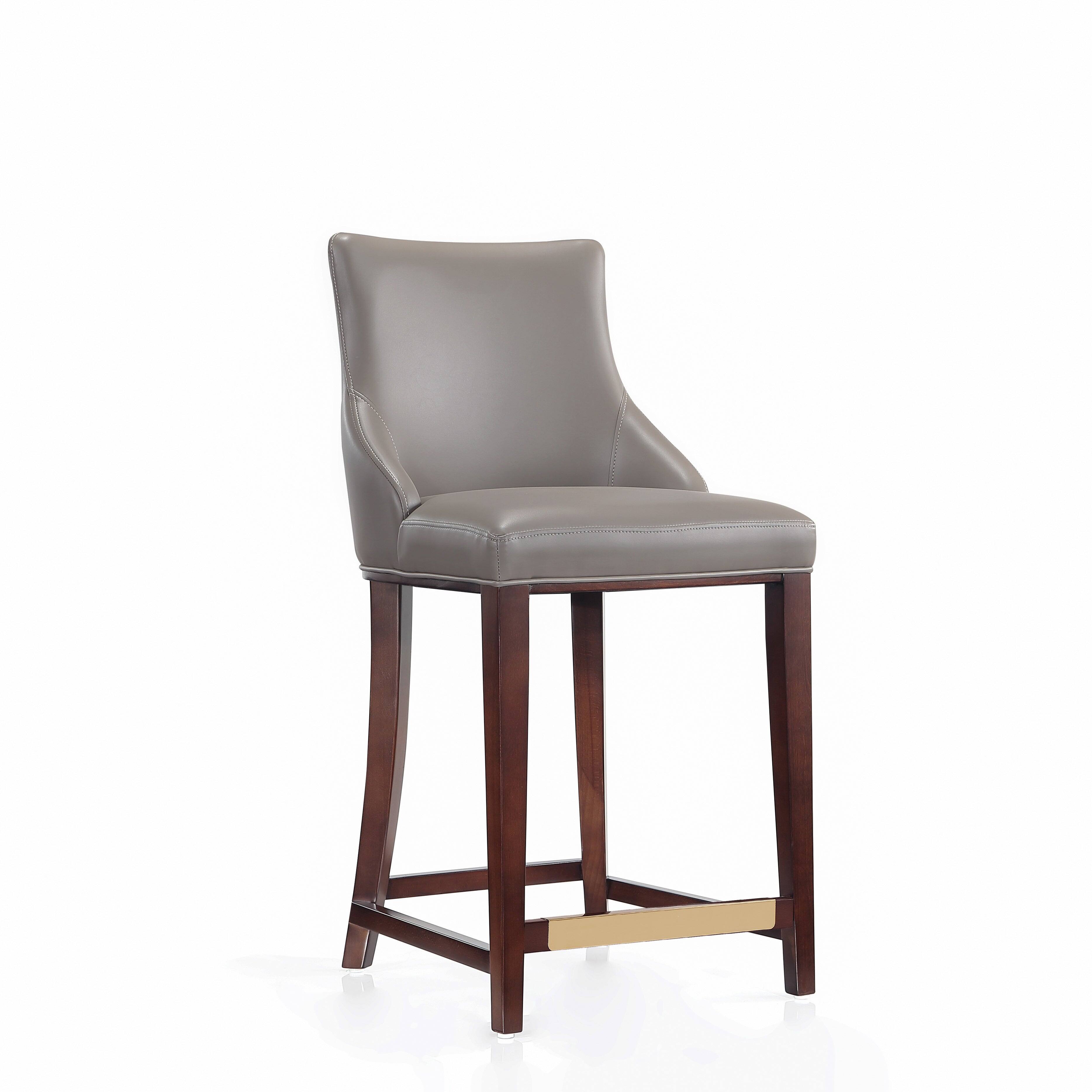 Alt View 1. Manhattan Comfort - Shubert Modern Wood Upholstered Counter Stool - Set of 2 - Dark Taupe.
