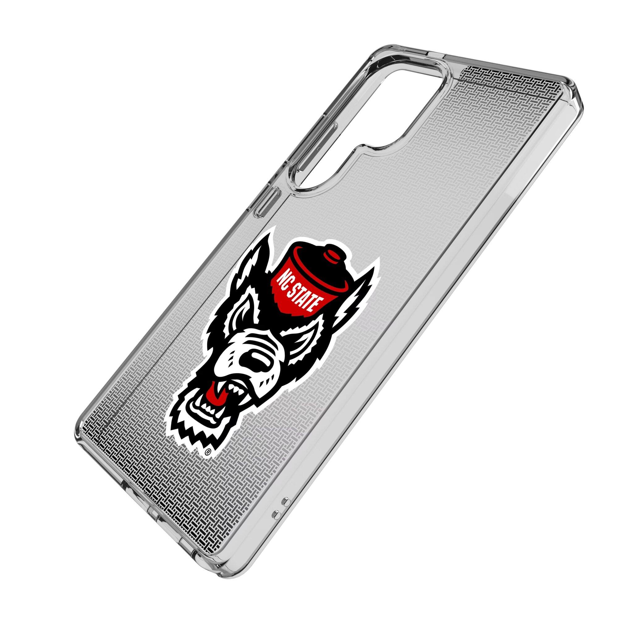Alt View 1. Keyscaper - NC State Wolfpack Linen Logo Galaxy Clear Case - S24 - Multicolor.