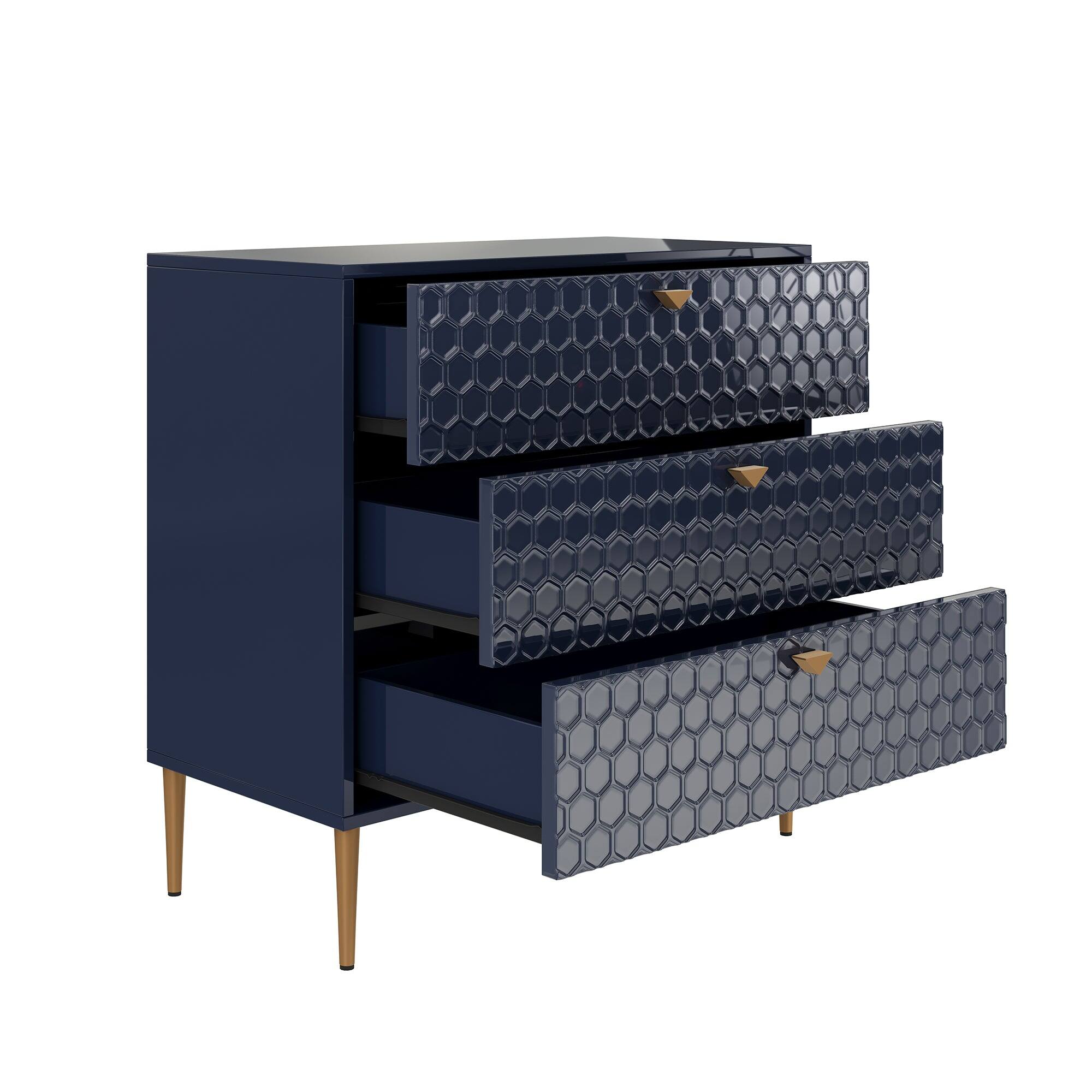 Alt View 8. Boyel Living - Blue Accent Storage Cabinet with 3-Drawer Chest - Blue.
