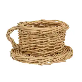 BreeBe - Willow Coffee Cup & Saucer Basket - 4.5" x 2.5" - Natural