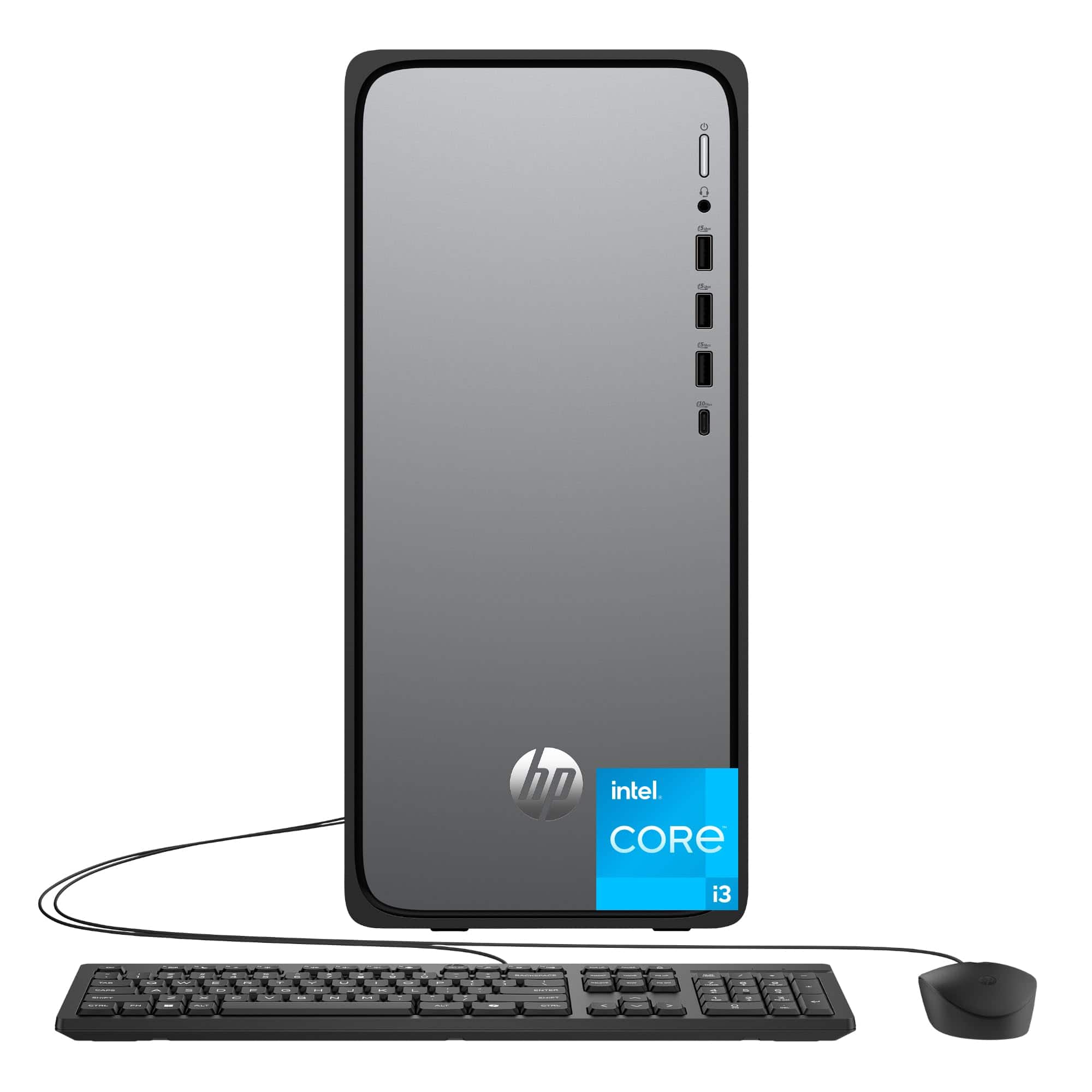 HP - OmniDesk Desktop M02-0010 PC - Meteor Silver, Jack Black