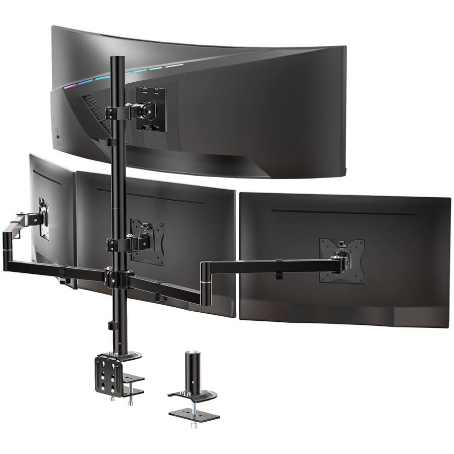Base Assembly For Monitor Cedar Assembly Quad Monitor Mount For Screens Fully Adjustable 4 Stand ...