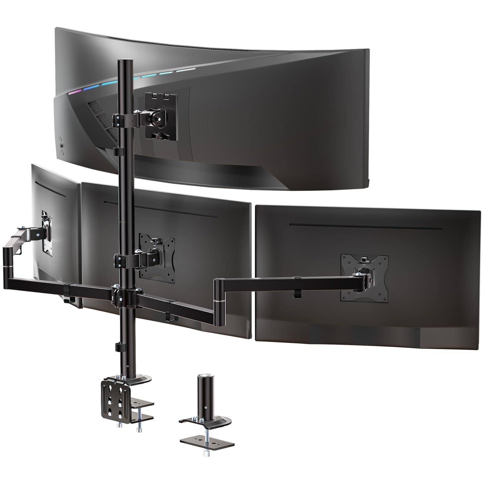 Cedar Assembly Quad Monitor Mount For Screens Fully Adjustable 4 Stand ...