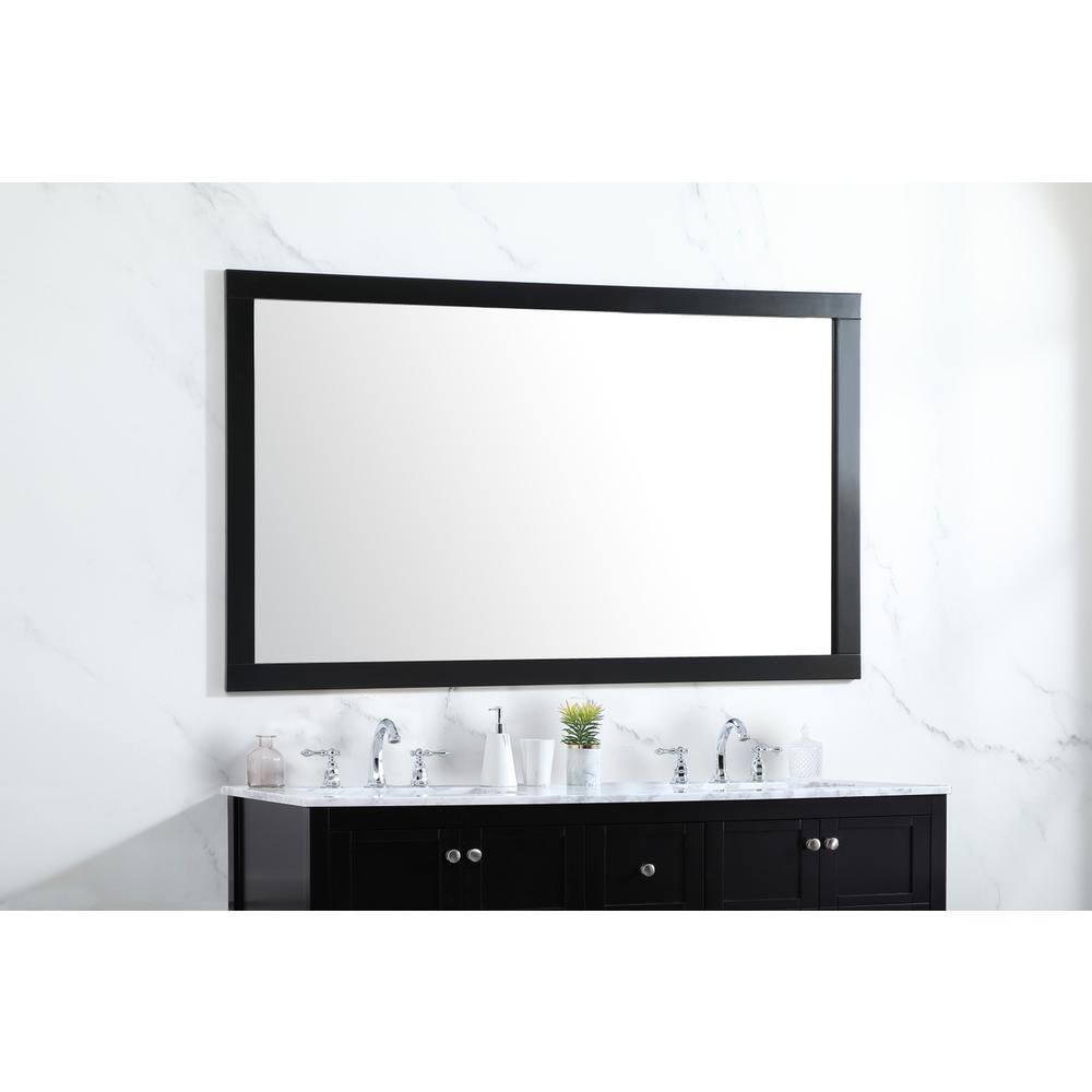 Alt View 4. Elegant Decor - Aqua vanity mirror 60x36 inch in black - Black.