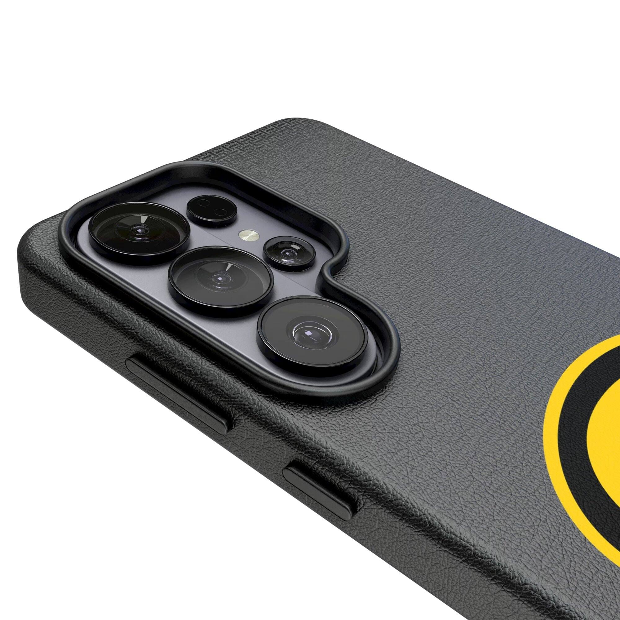 Alt View 2. Keyscaper - Iowa Hawkeyes Linen Galaxy Magnetic Bump Case - S24 - Black.