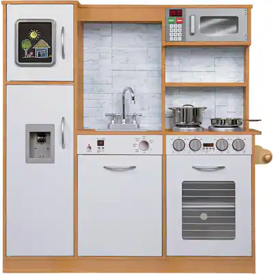 Lil' Jumbl Kids Kitchen Set, Wooden Pretend Play Kitchen with