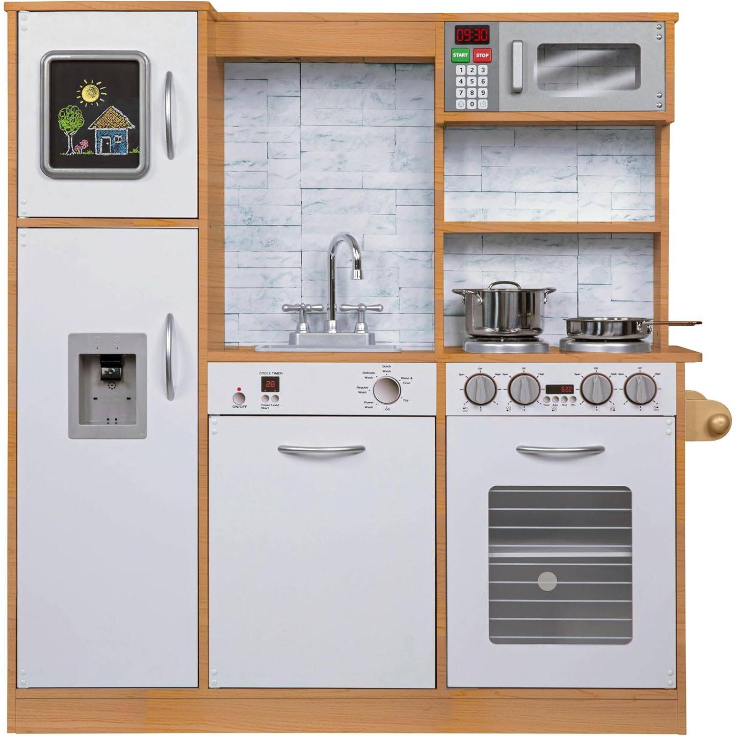 Lil' Jumbl Kids Kitchen Set, Wooden Pretend Play Kitchen with